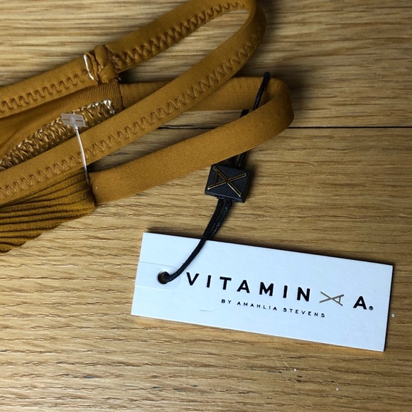 VITAMIN A Bonita Bio Ribbed Bikini Bottom Amber - Picture 3 of 6